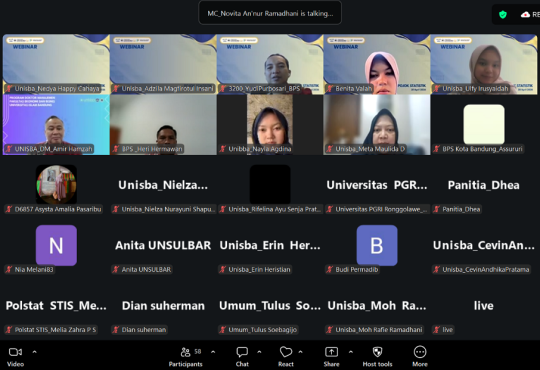 Pojok Statistik Unisba Bersama BPS Jabar Kupas Indeks Pembangunan TIK Jawa Barat Melalui Webinar