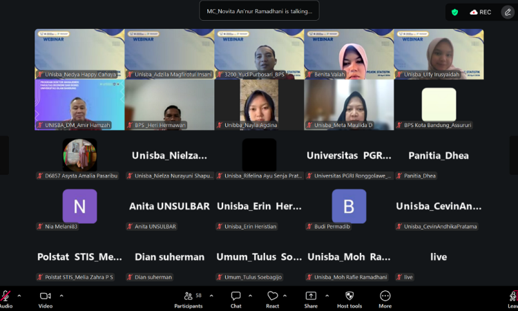 Pojok Statistik Unisba Bersama BPS Jabar Kupas Indeks Pembangunan TIK Jawa Barat Melalui Webinar