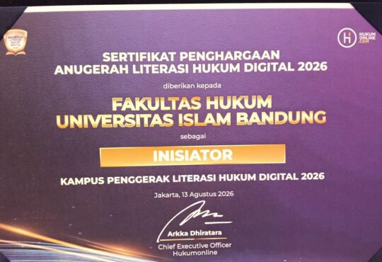 FH Unisba Raih Rekognisi Hukumonline 2026, Teguhkan Komitmen sebagai Kampus Hukum Berdampak