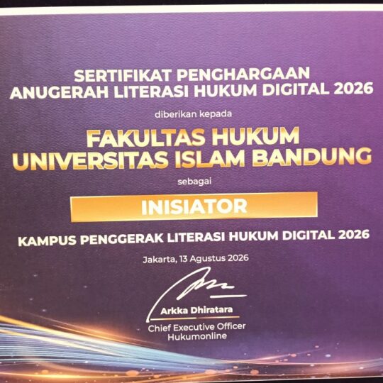 FH Unisba Raih Rekognisi Hukumonline 2026, Teguhkan Komitmen sebagai Kampus Hukum Berdampak