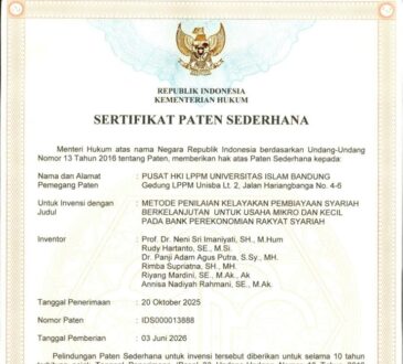 Unisba Cetak Sejarah, Raih Paten Sederhana Pertama di Bidang Soshum