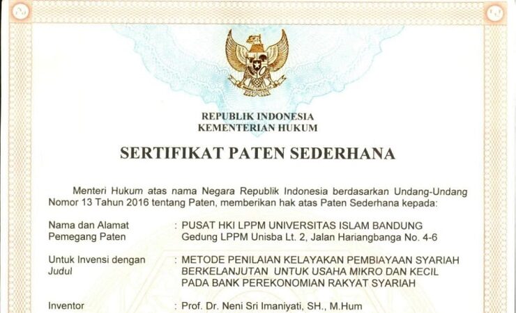 Unisba Cetak Sejarah, Raih Paten Sederhana Pertama di Bidang Soshum